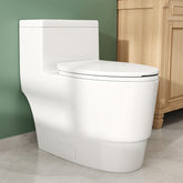TVOFEK 17" ADA Comfort Height Dual-Flush Toilet Modern Elongated One-Piece Toilet for Floor Mounted Glazed Surface (Seat Included)