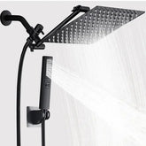 TVOFEK Rain Shower Head Combo, 10 Inch High Pressure Stainless Steel Rainfall Showerhead with Adjustable Extension Arm, Handheld Sprayer with Anti-leak 60" Hose and Mounting Hardware for Bathroom