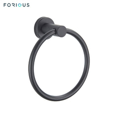 TVOFEK Wall Mount Toilet Paper Holder and Towel Ring, Stainless Steel Matte Black Bathroom Hardware Set 2 Pieces