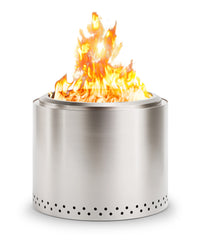 TVOFEK Smokeless Fire Pit Stainless Steel, 19.7 inch Firepits for Outside with Removable Ash Pan for Camping, Bonfire