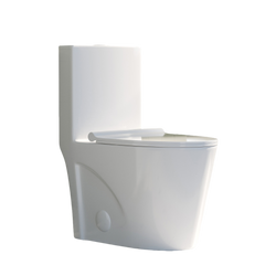 TVOFEK Comfort Height Modern One Piece Toilet, 1.1/1.6 GPF Elongated Dual Flush Toilet with Soft Closing Seat, Standard Modern Toilet for Bathroom, 12" Rough-In