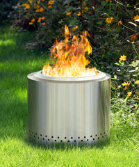 TVOFEK Smokeless Fire Pit Stainless Steel, 19.7 inch Firepits for Outside with Removable Ash Pan for Camping, Bonfire