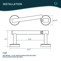 TVOFEK Wall Mount Toilet Paper Holder and Towel Ring, Stainless Steel Matte Black Bathroom Hardware Set 2 Pieces