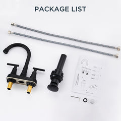 TVOFEK 4inch Centerset Bathroom Sink Faucet 2 or 3 Hole with Pop up Drain for Restroom RV Bar