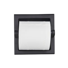 TVOFEK Recessed Toilet Paper Roll Holder, Stainless Steel Wall Mount Tissue Roll Holder for Bathroom with Mounting Bracket, Matte Black