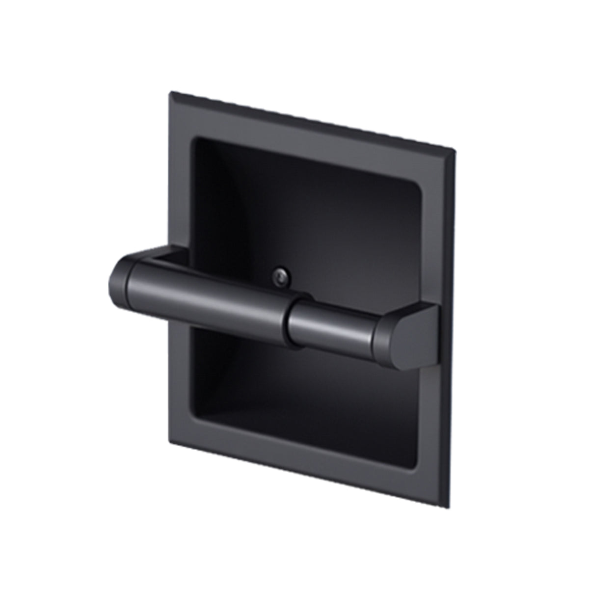 TVOFEK Recessed Toilet Paper Roll Holder, Stainless Steel Wall Mount Tissue Roll Holder for Bathroom with Mounting Bracket, Matte Black