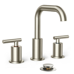 TVOFEK Bathroom Faucets for Sink 3 Hole, Black Bathroom Sink Faucet for Vanity, Pop up Drain Assembly, Stainless Steel Faucets for Sink Basin Restroom