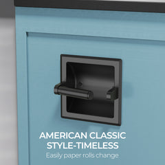 TVOFEK Recessed Toilet Paper Roll Holder, Stainless Steel Wall Mount Tissue Roll Holder for Bathroom with Mounting Bracket, Matte Black