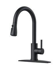 TVOFEK Kitchen Faucet with Sprayer, Brushed Nickel Kitchen Water Faucet with Deck Plate fits 1 or 3 Hole for RV Laundry Bar