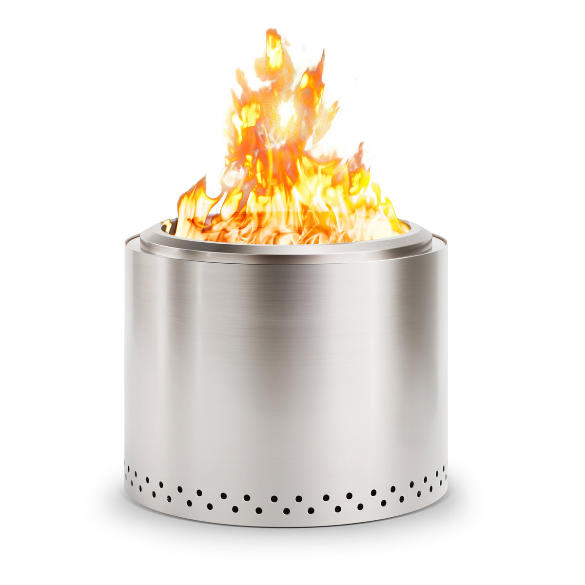 TVOFEK Smokeless Fire Pit Stainless Steel, 19.7 inch Firepits for Outside with Removable Ash Pan for Camping, Bonfire