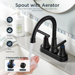 TVOFEK 4inch Centerset Bathroom Sink Faucet 2 or 3 Hole with Pop up Drain for Restroom RV Bar