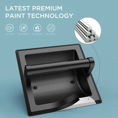 TVOFEK Recessed Toilet Paper Roll Holder, Stainless Steel Wall Mount Tissue Roll Holder for Bathroom with Mounting Bracket, Matte Black
