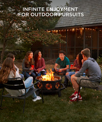 TVOFEK 43 inch Octagon Fire Pit with Grill and Poker, Large Wood Burning Firepits, Outdoor Fire Barrell for Bonfire, Backyard, Patio, Picnic, Camping, Black