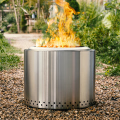 TVOFEK Smokeless Fire Pit Stainless Steel, 19.7 inch Firepits for Outside with Removable Ash Pan for Camping, Bonfire