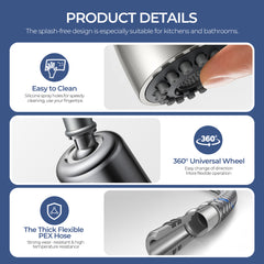 TVOFEK Kitchen Faucet with Sprayer, Brushed Nickel Kitchen Water Faucet with Deck Plate fits 1 or 3 Hole for RV Laundry Bar