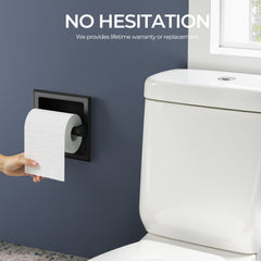 TVOFEK Recessed Toilet Paper Roll Holder, Stainless Steel Wall Mount Tissue Roll Holder for Bathroom with Mounting Bracket, Matte Black