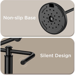 TVOFEK Toilet Paper Holder Free Standing, Vintage Toilet Paper StorageHolder Stainless Steel, with 4.1LBS Stable Weighted Base, Fits Regular and Mega Rolls, Matte Black