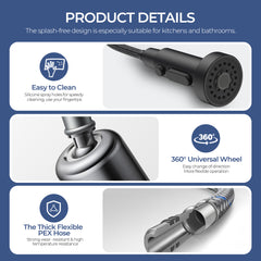 TVOFEK Kitchen Faucet with 3-Mode Sprayer, Brushed Nickel Spring Kitchen Water Faucets with Deck Plate for RV Laundry Vessel