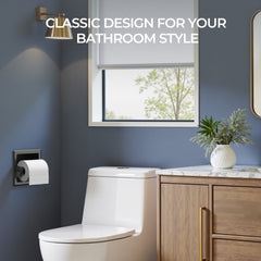 TVOFEK Recessed Toilet Paper Roll Holder, Stainless Steel Wall Mount Tissue Roll Holder for Bathroom with Mounting Bracket, Matte Black