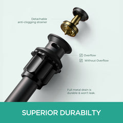 TVOFEK 8 inch Waterfall Bathroom Faucet 3 Hole, Black Widespread Bathroom Water Faucets with Metal Pop-up Drain and Supply Lines for Vanity Farmhouse, Stainless Steel Faucets