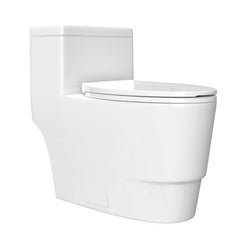 TVOFEK 17" ADA Comfort Height Dual-Flush Toilet Modern Elongated One-Piece Toilet for Floor Mounted Glazed Surface (Seat Included)