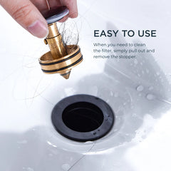 TVOFEK Bathroom Faucets for Sink 3 Hole, Black 8 inch Widespread Bathroom Water Faucet with Metal Pop up Drain for Vanity Restroom