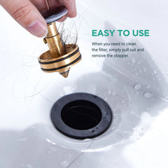 TVOFEK 8 inch Waterfall Bathroom Faucet 3 Hole with Metal Pop-up Drain, Stainless Steel Bathroom Water Faucets for Vanity Lavatory Restroom