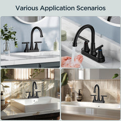 TVOFEK 4inch Centerset Bathroom Sink Faucet 2 or 3 Hole with Pop up Drain for Restroom RV Bar
