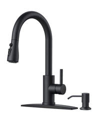 TVOFEK Kitchen Faucet with Sprayer, Brushed Nickel Kitchen Water Faucet with Deck Plate fits 1 or 3 Hole for RV Laundry Bar