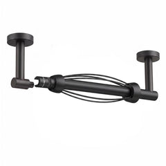 TVOFEK Paper Towel Holder Under Cabinet, Stainless Steel One-Handed Tear Paper Roll Holder with Ratchet System, Drill Mount Commercial Paper Towel Rack for Kitchen, Round Base, Matte Black