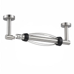 TVOFEK Paper Towel Holder Under Cabinet, Stainless Steel One-Handed Tear Paper Roll Holder with Ratchet System, Drill Mount Commercial Paper Towel Rack for Kitchen, Round Base, Matte Black