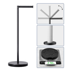 TVOFEK Toilet Paper Holder Freestanding, Stainless Steel Toilet Paper Holder Stand for 4 Rolls with Storage, Stable Weighted Base, Matte Black