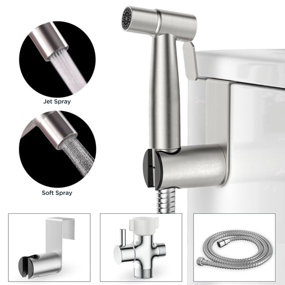 TVOFEK Handheld Bidet Sprayer for Toilet, Jet Spray Kit Adjustable Pressure, Bidet Attachment for Feminine Wash & Shower, Wall/Toilet Mount