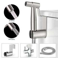 TVOFEK Handheld Bidet Sprayer for Toilet, Jet Spray Kit Adjustable Pressure, Bidet Attachment for Feminine Wash & Shower, Wall/Toilet Mount