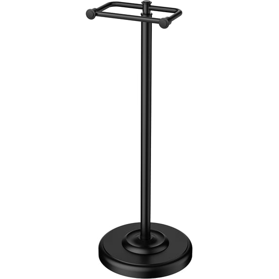 TVOFEK Toilet Paper Holder Free Standing, Vintage Toilet Paper StorageHolder Stainless Steel, with 4.1LBS Stable Weighted Base, Fits Regular and Mega Rolls, Matte Black