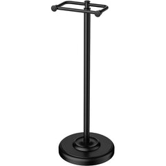 TVOFEK Toilet Paper Holder Free Standing, Vintage Toilet Paper StorageHolder Stainless Steel, with 4.1LBS Stable Weighted Base, Fits Regular and Mega Rolls, Matte Black