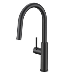 TVOFEK Kitchen Faucet with Pull Down Sprayer, High Arc Kitchen Sink Faucet with Deck Plate fit 1 or 3 Hole, Matte Black Faucets for RV Bar Farmhouse Laundry