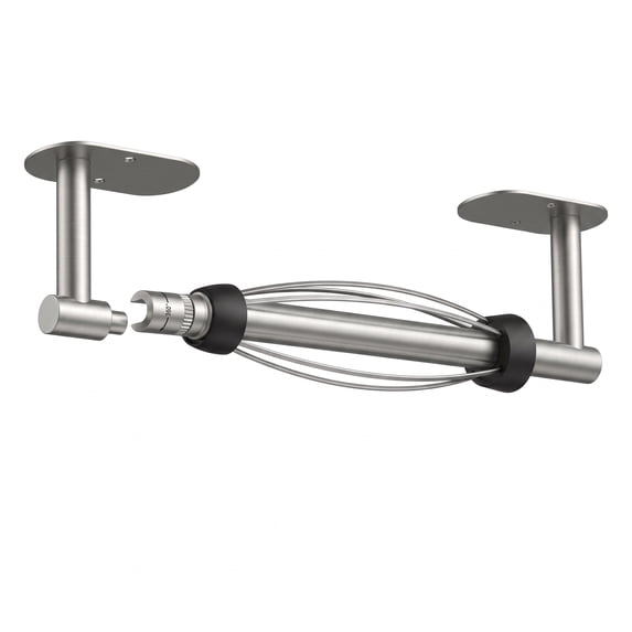 TVOFEK Paper Towel Holder Under Cabinet, Stainless Steel Paper Roll Holder with Damping Effect, Adhesive or Drill Mount, One-Handed Tear for Kitchen, Oval Base