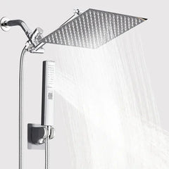 TVOFEK Rain Shower Head Combo, 10 Inch High Pressure Stainless Steel Rainfall Showerhead with Adjustable Extension Arm, Handheld Sprayer with Anti-leak 60" Hose and Mounting Hardware for Bathroom