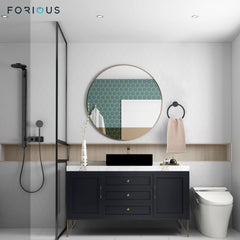 TVOFEK Wall Mount Toilet Paper Holder and Towel Ring, Stainless Steel Matte Black Bathroom Hardware Set 2 Pieces