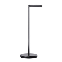 TVOFEK Toilet Paper Holder Freestanding, Stainless Steel Toilet Paper Holder Stand for 4 Rolls with Storage, Stable Weighted Base, Matte Black